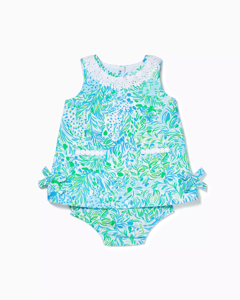 Lilly Pulitzer Baby Lilly Infant Shift Dress - Hydra Blue Dandy Lions