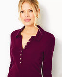 Lilly Pulitzer Women's Reema Polo Top - Amarena Cherry