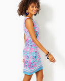 Lilly Pulitzer Women's Larsen Stretch Terry Shift Dress - Celestial Blue Seek And Sea Engineered Knit Dress