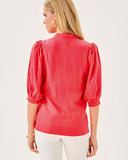Lilly Pulitzer Mialeigh Linen Top - Cane Coral