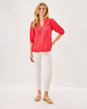 Lilly Pulitzer Mialeigh Linen Top - Cane Coral