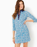 Lilly Pulitzer Women's Ainslee 3/4 Sleeve Dress - Lunar Blue Palm Beach Petals