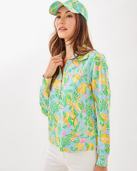 新品未使用　Lily Puff Sleeve Top / lemonade M Lilly Pulitzer Women's UPF 50+ Eleni Pullover - Bluette Make