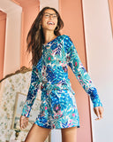 Lilly Pulitzer Salima Sweater - Breezy Aqua Best Fronds Forever