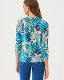 Lilly Pulitzer Salima Sweater - Breezy Aqua Best Fronds Forever
