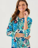 Lilly Pulitzer Salima Sweater - Breezy Aqua Best Fronds Forever
