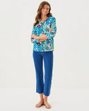 Lilly Pulitzer Salima Sweater - Breezy Aqua Best Fronds Forever