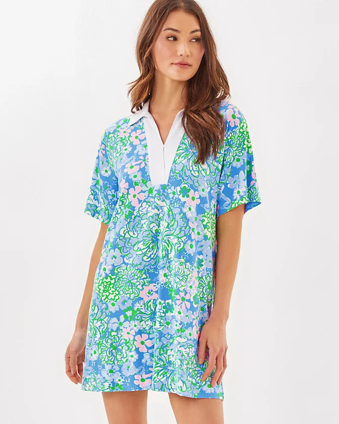 Lilly Pulitzer Women's UPF 50+ Alden Dress - Sunwashed Blue Plumes In Bloom