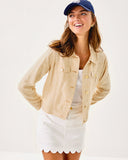 Lilly Pulitzer Seaspray Linen Jacket - Wicker Tan x Resort White