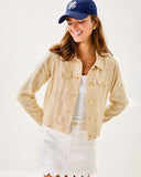 Lilly Pulitzer Seaspray Linen Jacket - Wicker Tan x Resort White