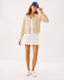 Lilly Pulitzer Seaspray Linen Jacket - Wicker Tan x Resort White