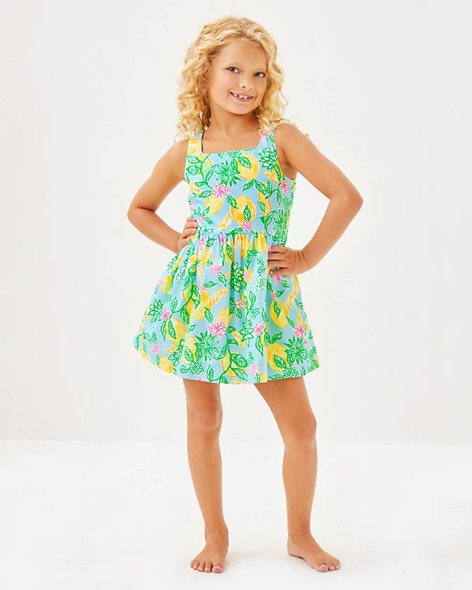 Lilly Pulitzer Women's Girls Bellefleur Dress - Bluette Make Lemonade