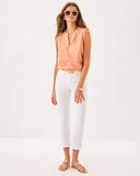 Lilly Pulitzer Kavalla Sleeveless Ruffle Top - Papaya