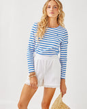 Lilly Pulitzer x Saint James Minquidame Tee in Azure Soleil Stripes