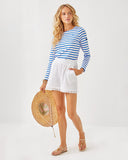 Lilly Pulitzer x Saint James Minquidame Tee in Azure Soleil Stripes