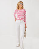 Lilly Pulitzer x Saint James Miniquidame Tee in Rose Soleil Stripes