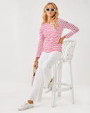 Lilly Pulitzer x Saint James Miniquidame Tee in Rose Soleil Stripes