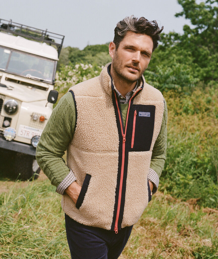 Vineyard Vines Men's Sherpa SuperShep™ Vest - Officer Khaki