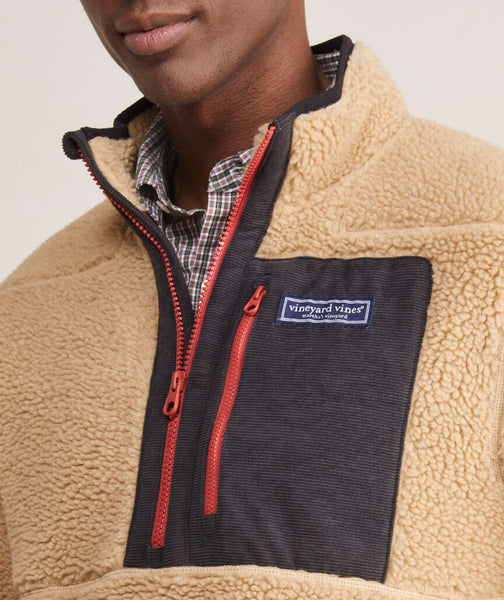 Vineyard Vines Men's Sherpa SuperShep™ Quarter-Zip - Officer Khaki
