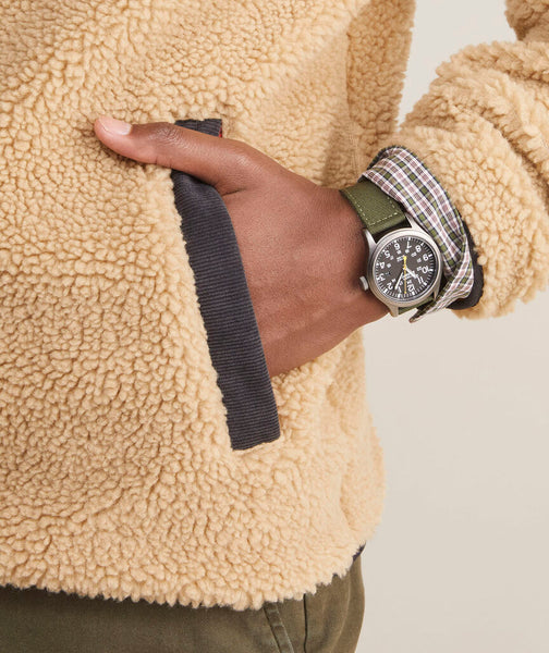 Vineyard Vines Men's Sherpa SuperShep™ Quarter-Zip - Officer Khaki