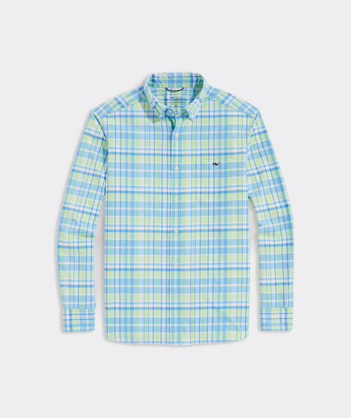 Vineyard Vines Plaid Harbor Shirt (Jake Blue Plaid_45) (Size: XXL)