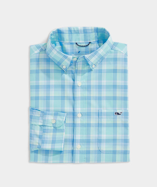 Vineyard Vines Men's On-The-Go Lightweight Plaid Shirt - Island