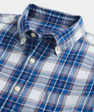 Vineyard Vines Men's Cotton Twill Indigo Plaid Shirt - Pld Marshmallow