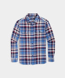 Vineyard Vines Men's Flannel Plaid Herringbone Workshirt - Blue Moon