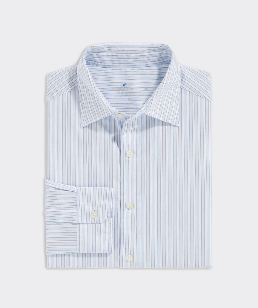 Vineyard Vines Men's On-The-Go brrrº Stripe Spread Collar Shirt - Jake Blue