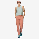 Patagonia Women's Capilene® Cool Trail Cropped Tank Top - Chouinard Crest: Wispy Green