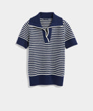 Vineyard Vines Women's Open-Stitch Short-Sleeve Polo Sweater - Nautical Navy