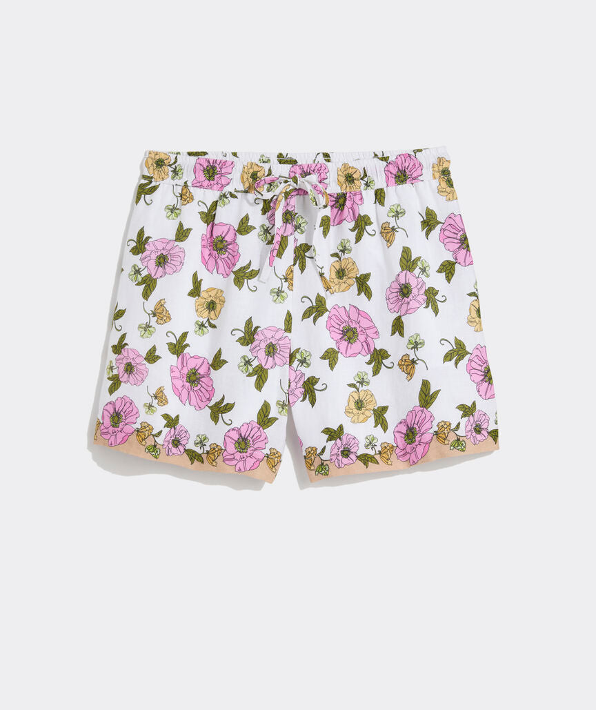 Vineyard Vines Women's Linen Tie-Waist Shorts - Botanical Scarf - WC