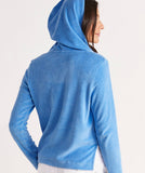 Vineyard Vines Women's Terry Towel Hoodie with Tassles - Ocean Breeze
