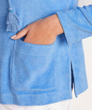 Vineyard Vines Women's Terry Towel Hoodie with Tassles - Ocean Breeze