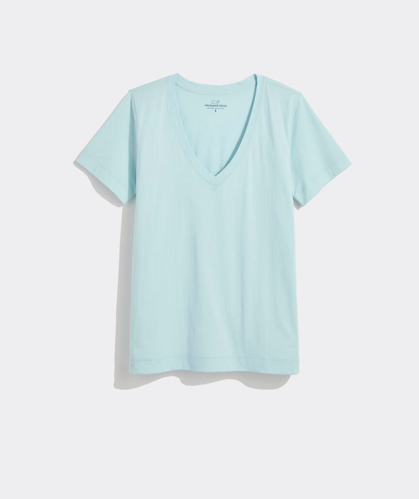 Vineyard Vines Women's Pima Cotton V-Neck Tee - Aqua Haze
