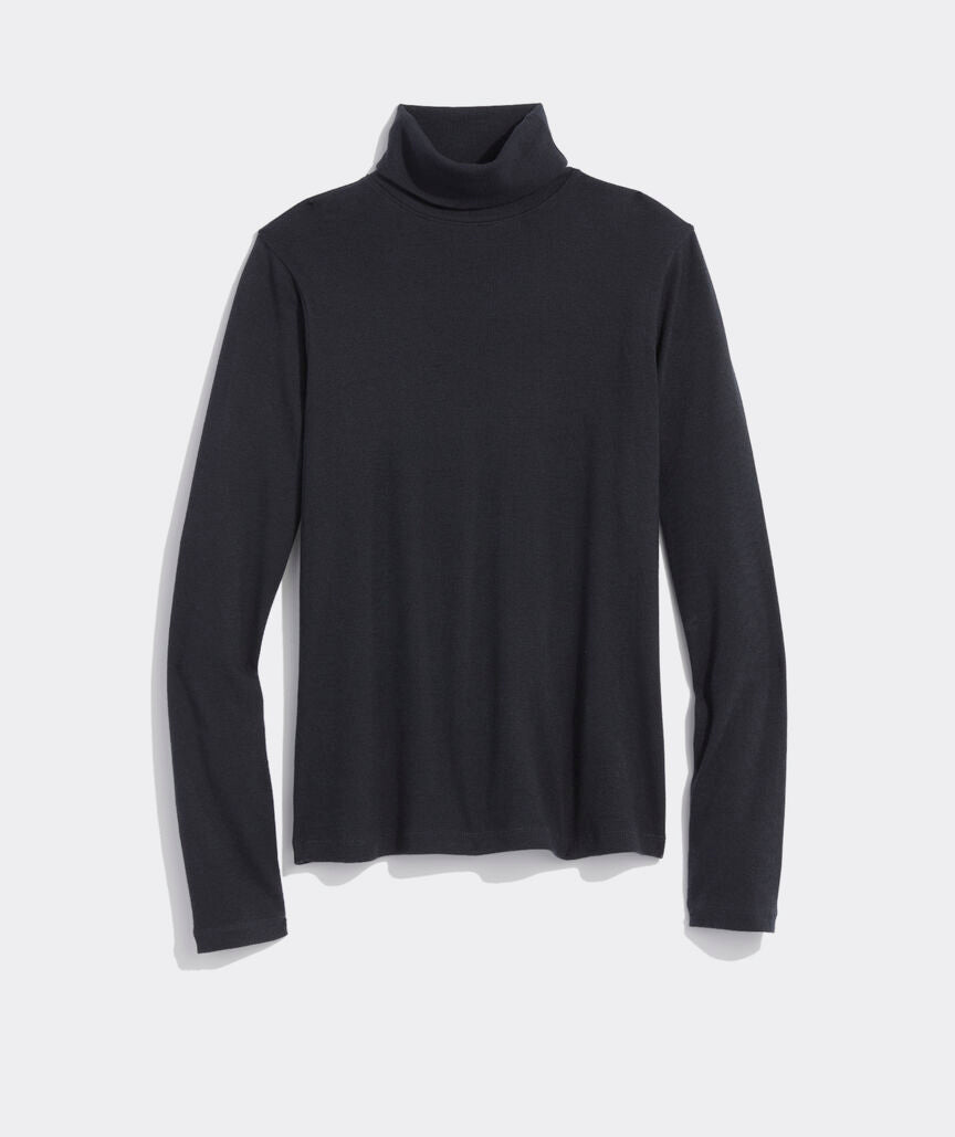 Vineyard Vines Women's Heritage Rib Turtleneck - Jet Black