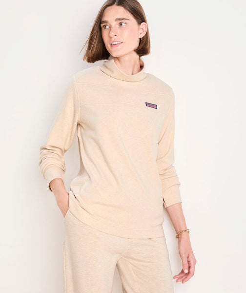 (取寄) ヴィンヤードヴァインズ レディース ブラッシュ ファンネル ネック Vineyard Vines women Brushed Funnel Neck Oatmeal Heather 2K004929_273_CF_OF_0022_A_gran
