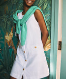 Vineyard Vines Women's Linen Button-Front Shift Dress - White Cap