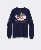 Vineyard Vines Women's Santa's Helper Long-Sleeve Pocket Tee - Deep Bay