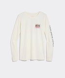 Vineyard Vines Women's Reindeer Pups Logo Box Long-Sleeve Tee - Marshmallow Dog