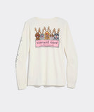 Vineyard Vines Women's Reindeer Pups Logo Box Long-Sleeve Tee - Marshmallow Dog