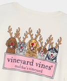 Vineyard Vines Women's Reindeer Pups Logo Box Long-Sleeve Tee - Marshmallow Dog