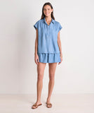 Vineyard Vines Women's Margo Chambray Top - Blue Mirage