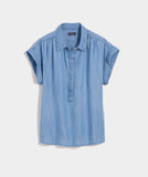 Vineyard Vines Women's Margo Chambray Top - Blue Mirage