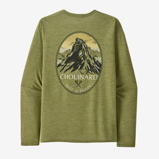 Patagonia Men's Long-Sleeved Capilene® Cool Daily Graphic Shirt - Lands - Chouinard Crest: Buckhorn Green X-Dye