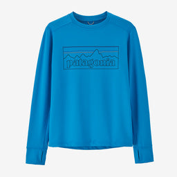Patagonia Kids' Long-Sleeved Capilene® Silkweight UPF T-Shirt - P-6 Outline: Vessel Blue