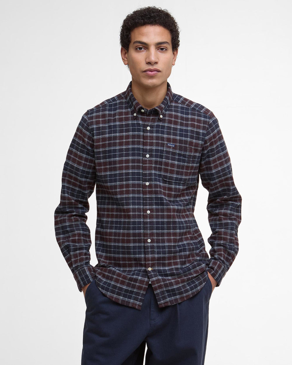 Barbour Men's Haddington Tailored Tartan Shirt - Midnight Oak Tartan