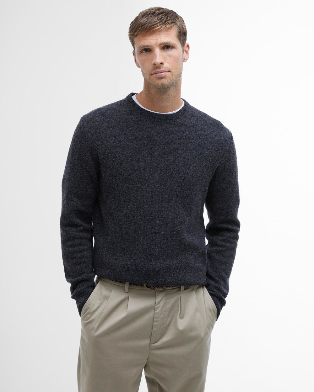 Barbour Essential Patch Crew Neck Sweater - Charcoal
