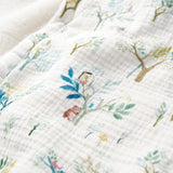 Elegant Baby Treehouse Forest Organic Muslin Fur Back Blanket
