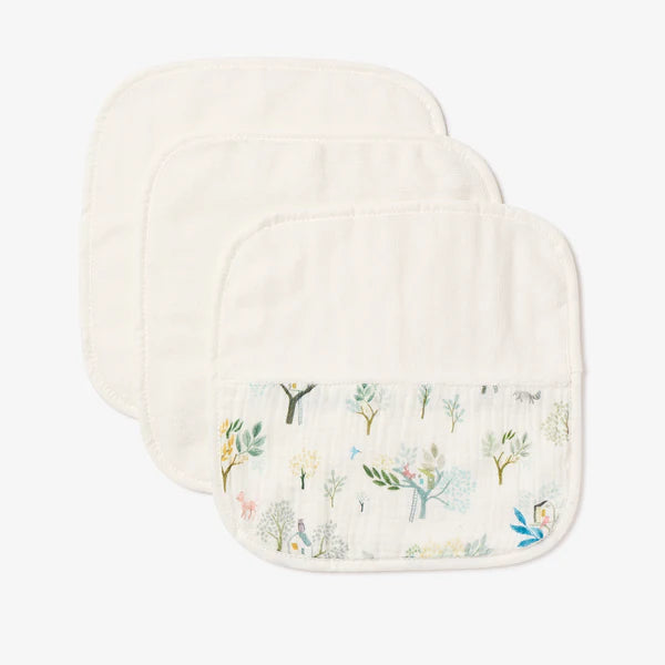 Elegant Baby Treehouse Forest Organic Muslin Washcloths